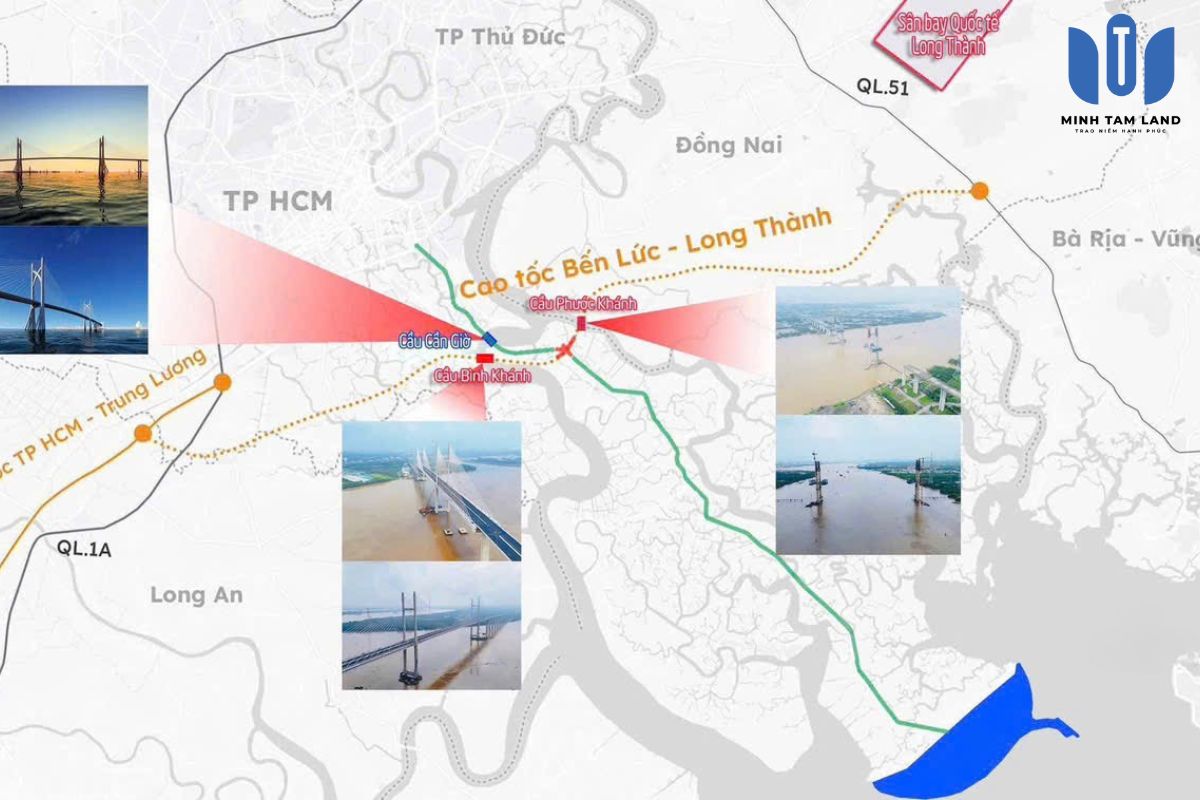 Cầu Bình Khánh là một trong hai cây cầu dây văng trọng điểm thuộc tuyến cao tốc Bến Lức – Long Thành