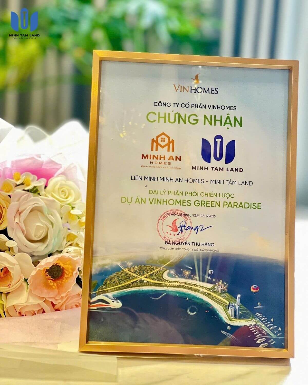 Minh Tâm Land chính thức trở thành đại lý F1 Vinhomes Green Paradise 7 Phát biểu từ Minh Tâm Land