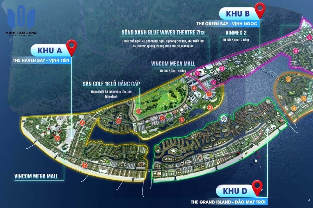 Phân khu The Haven Bay nằm ở vị trí chiến lược, tiếp giáp với nhiều khu vực trọng điểm