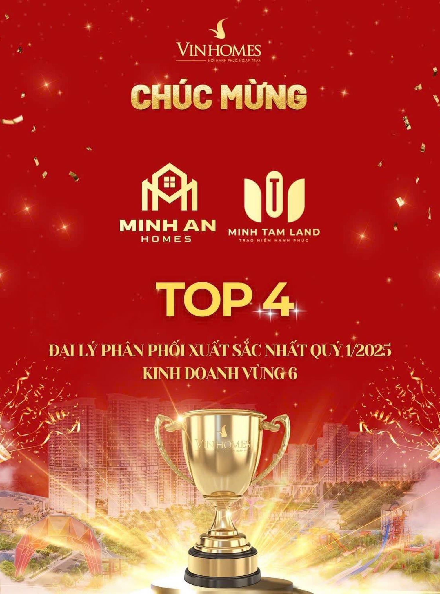 Top 4 Đại lý phân phối xuất sắc nhất Quý 1/2025 - Kinh doanh vùng 6